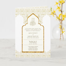 4 Page GULD Ornate Islamic NIKAH WALIMA Bröllop