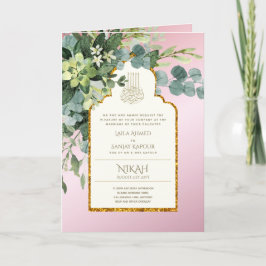 4 Page NIKAH WALIMA Inbjudan Rosa GREENERY Islamic