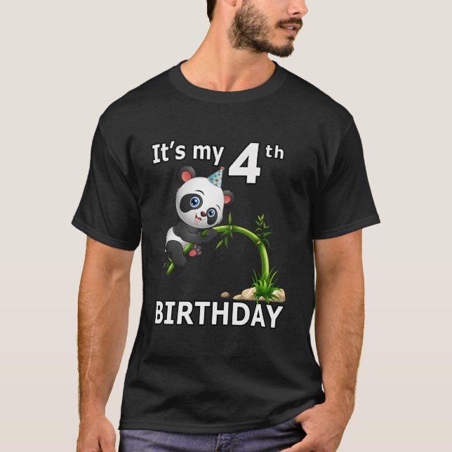 4 Panda 4:e juli Panda Djur T Shirt (Framsida)