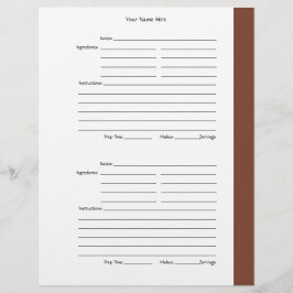 4 per sida - Brun tvåsidig mottagarsida