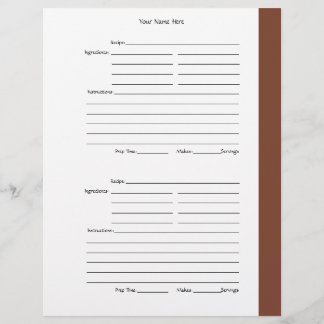 4 per sida - Brun tvåsidig mottagarsida