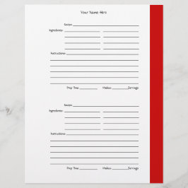 4 per sida - Rödade tvåsidiga mottagarsidor