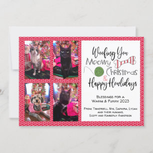 4 Pet Photo, Woofing, Meowy, Howliday Julkort