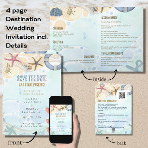 4 pg Destination Wedding Inbjudan med ALLA UPPGIFT