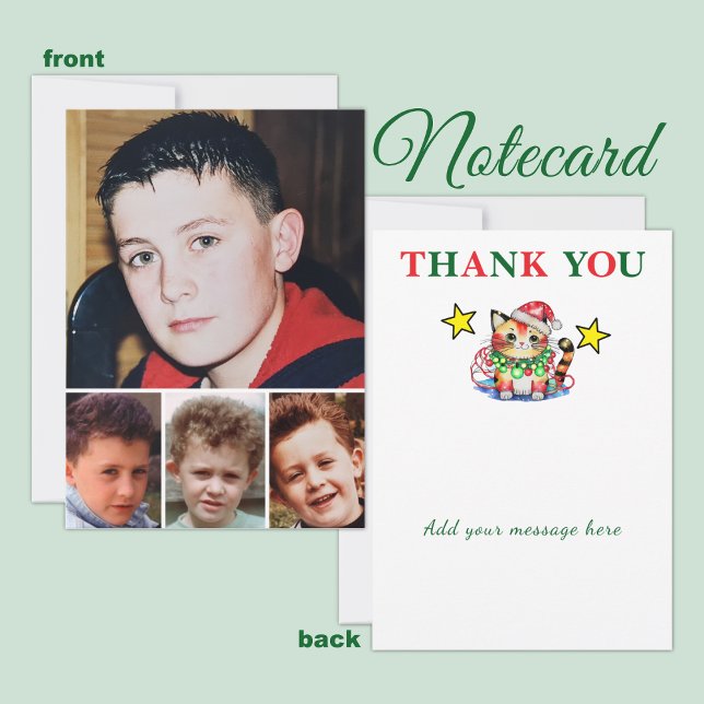 4 photo add message christmas cat baubles tack kort (Skapare uppladdad)