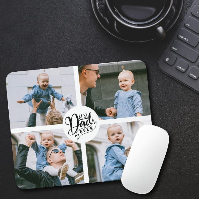 4 Photo Best Pappa All Mouse Pad Musmatta (4 Photo Best Dad Ever Mouse Pad)
