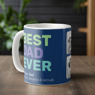 4 Photo Best Pappa någonsin - Whimsical Hälsning Kaffemugg