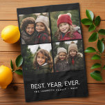 4 Photo Black White-minimalister - det bästa året  Kökshandduk<br><div class="desc">Använda ditt favoritfoto eller bilder om du vill göra roligten  med vänner.</div>