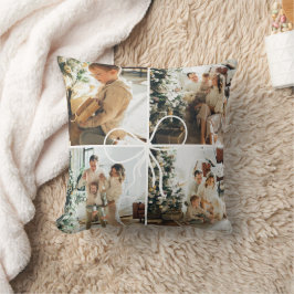 4 Photo Bow Wrap Christmas Family Keepsake Kudde