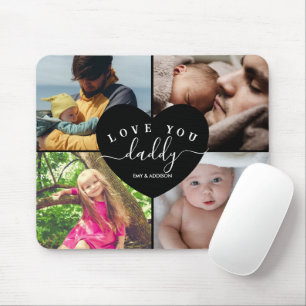 4 Photo Collage Anpassningsbar Text Personlig papp Musmatta