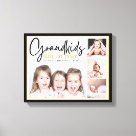 4 Photo Collage Barnbarn Make Life Grand Quote Canvastryck