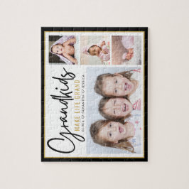 4 Photo Collage Barnbarn Make Life Grand Quote Pussel