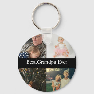 4 Photo Collage Best Grandpa nånsin Nyckelring
