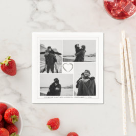 4 Photo Collage Bröllop Brudens sida Pappersservett