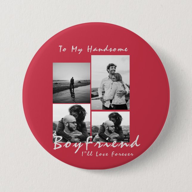 4-Photo Collage Forever Boykompis Valentine-dagen Knapp (Framsida)