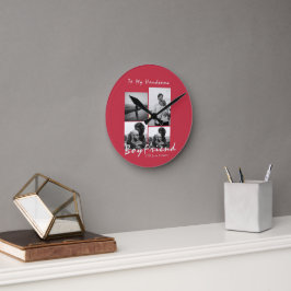 4-Photo Collage Forever Boykompis Valentine-dagen Rund Klocka