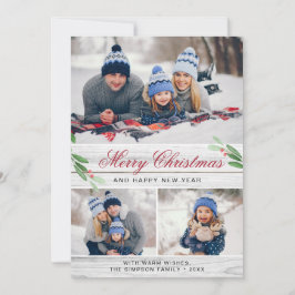 4 PHOTO Collage God jul Hälsning Julkort