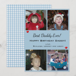 4 Photo Collage Grattis på födelsedagen Bästa Papp Julkort