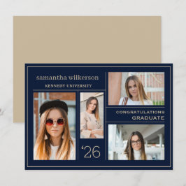 4 Photo Collage Grattis Student Anteckningskort