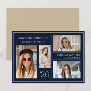 4 Photo Collage Grattis Student Anteckningskort