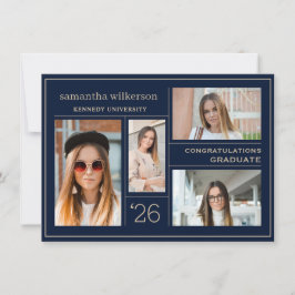 4 Photo Collage Grattis Student Anteckningskort