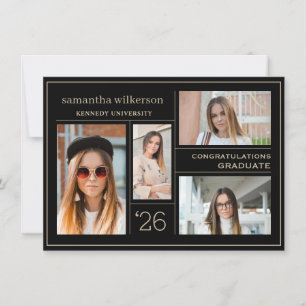 4 Photo Collage Grattis Student Anteckningskort