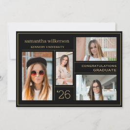 4 Photo Collage Grattis Student Meddelande