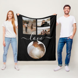 4 Photo Collage Kärlek Personlig Fleecefilt