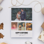 4 Photo Collage Lycklig All Family Julkort<br><div class="desc">Lycklig allt! En modern och minimalistisk kalligrafi för den här vinterinsamlingen av fotosamlingskort för Helgdag. Så här anpassar du dig med din 4-favoritfamilj bilder. Du kan också enkelt ändra färg på teckensnittet som du vill.</div>