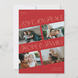 4 Photo Collage Minimalist Chrismtas Helgdag Card Julkort