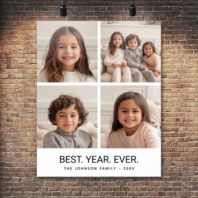 4 Photo Collage-minimalister - Bästa året någonsin Poster (Personalized Poster - Add your photos and text)