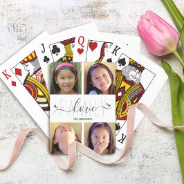 4 Photo Collage Modern Family Kärlek-skrifthärdar Casinokort