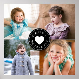 4 Photo Collage Pappa Vi Kärlek You Poster