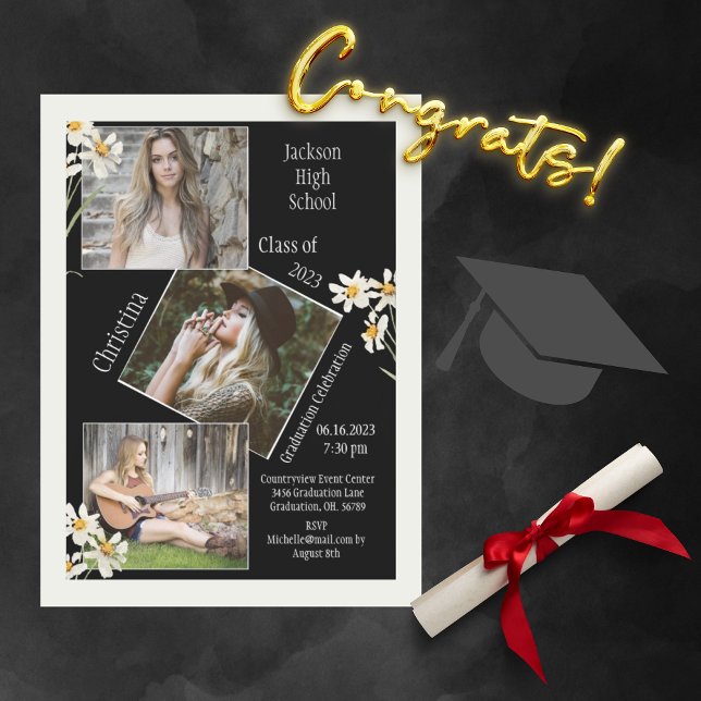 4 Photo Collage Personlig Daisy Studenten Meddelande (Skapare uppladdad)