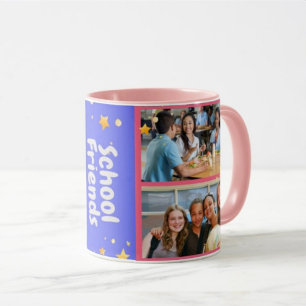 4 Photo Collage School Friends Mugg