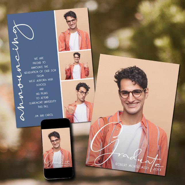 4 Photo Collage Studenten Blue Meddelande (Skapare uppladdad)