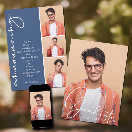 4 Photo Collage Studenten Blue Meddelande