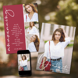 4 Photo Collage Studenten Crimson Meddelande