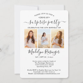 4 Photo Drive by Surprise Födelsedagsfest Parad Inbjudningar