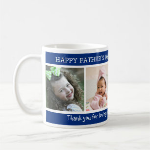 4 Photo Fars dag Blue Best Step Pappa någonsin Kaffemugg
