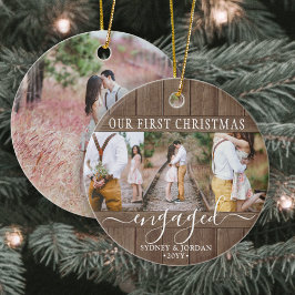 4 Photo First Julafton Engated Rustic Faux Wood Ro Julgransprydnad Keramik