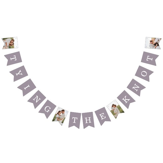 4 Photo Förlovningsfest Lila Bunting Flaggor (Alla)