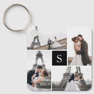 4 Photo Gallery Black Monogram Nyckelring