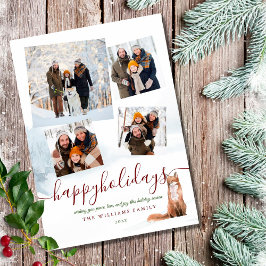 4 Photo Glad helg Winter Fox jul Julkort