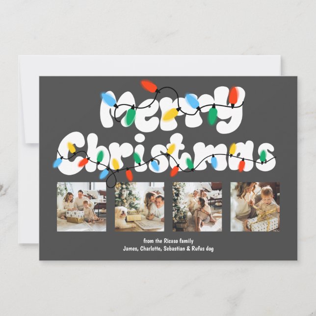 4 Photo God jul Helgdag Ljus Julkort (Framsida)