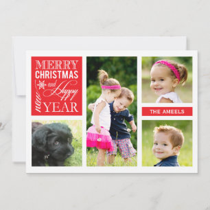 4 Photo     Holiday Photo Card Julkort