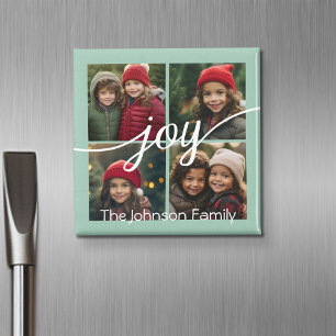 4 Photo Instagram Collage with Helgdag Joy Mint Magnet