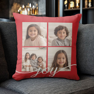 4 Photo Instagram Collage with Helgdag Joy Red Kudde