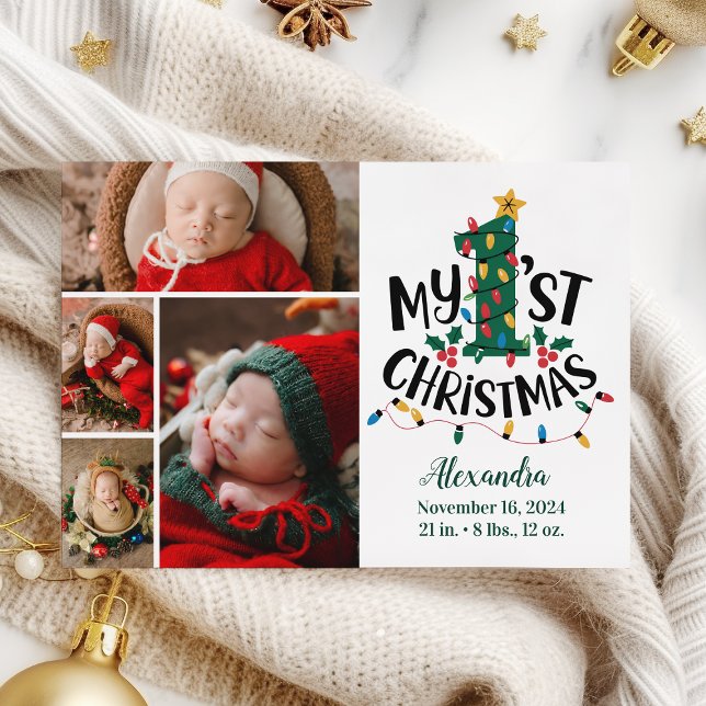 4 Photo Julgran Ljus Första jul Julkort (Skapare uppladdad)