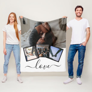 4 Photo Kärlek Personlig Fleecefilt